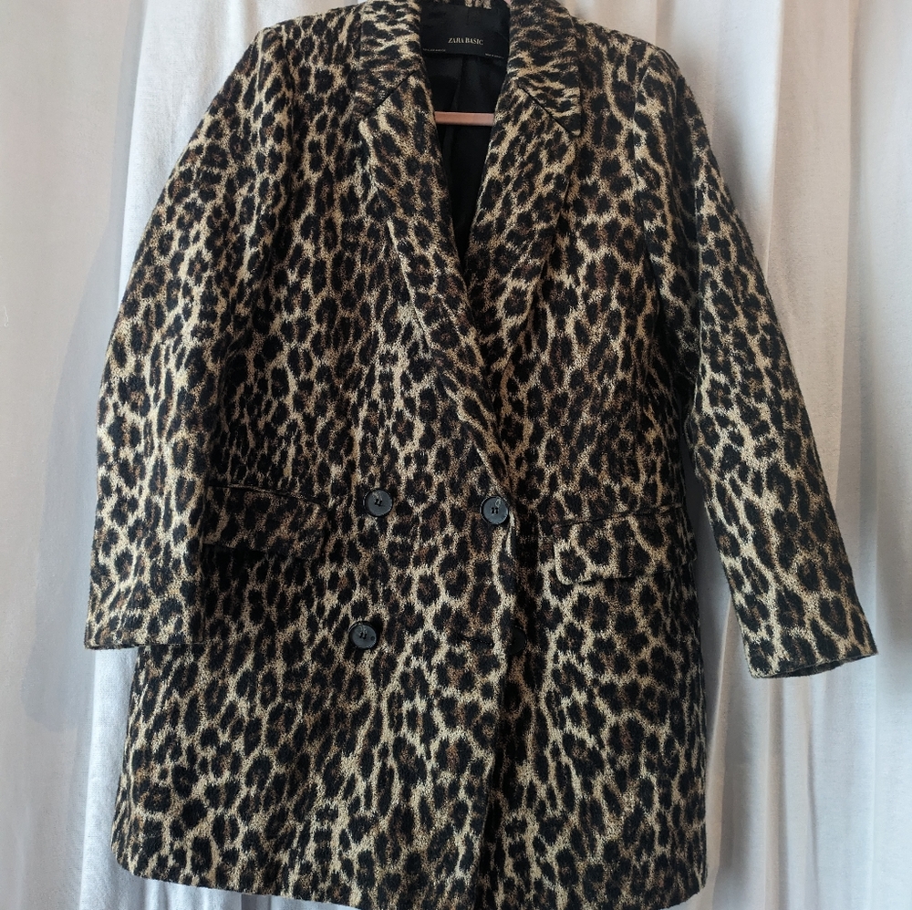 Zara Leopard Blazer Coat